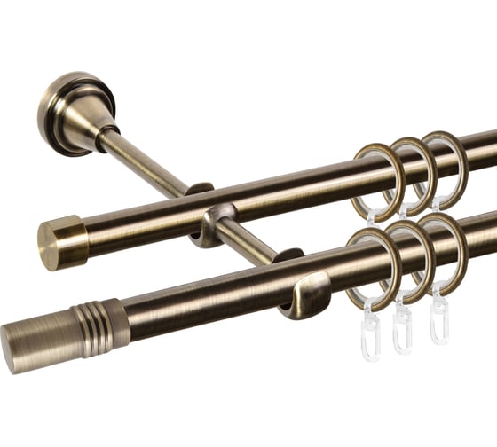 Изображение товара Карниз ООО АС Март метал. упак. Grace D16Г/16Г Антик 2,4м / Наконечник Цилиндр 4812634141440