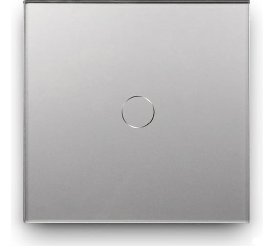 Изображение товара Сенсорный выключатель Vell серый, одноклавишный, 1 пост, стеклянная рамка 1369771
