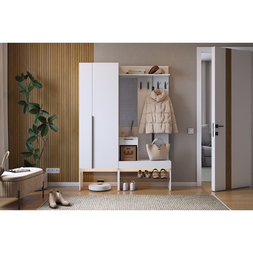 Изображение товара Прихожая ИП Щербаков А.Н. Баско К2 (белое дерево) ПК02Баско.2552