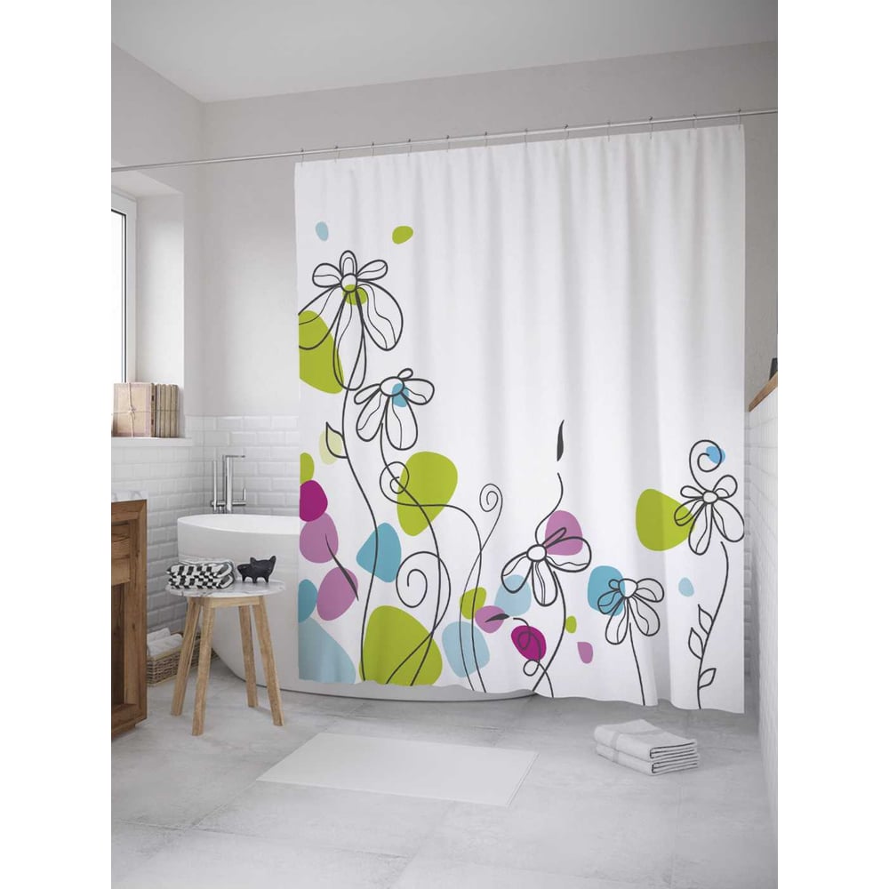 Изображение товара Штора для ванной JoyArty детский рисунок 180х200 см сатен с крючками