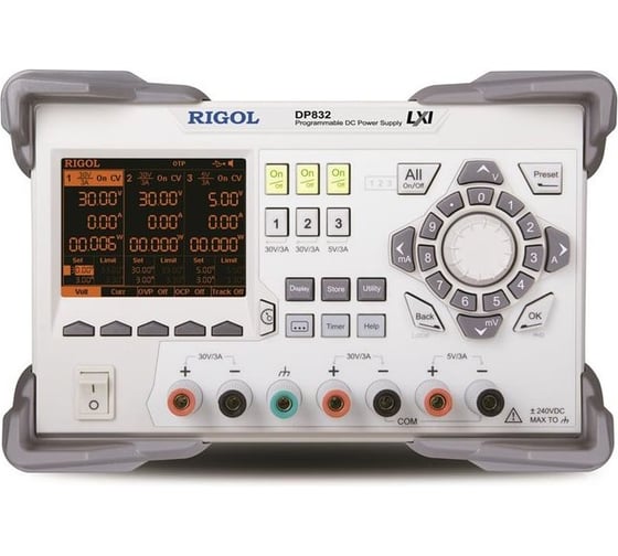 Изображение товара Источник питания постоянного тока лабораторный Rigol программируемый трехканальный DP832