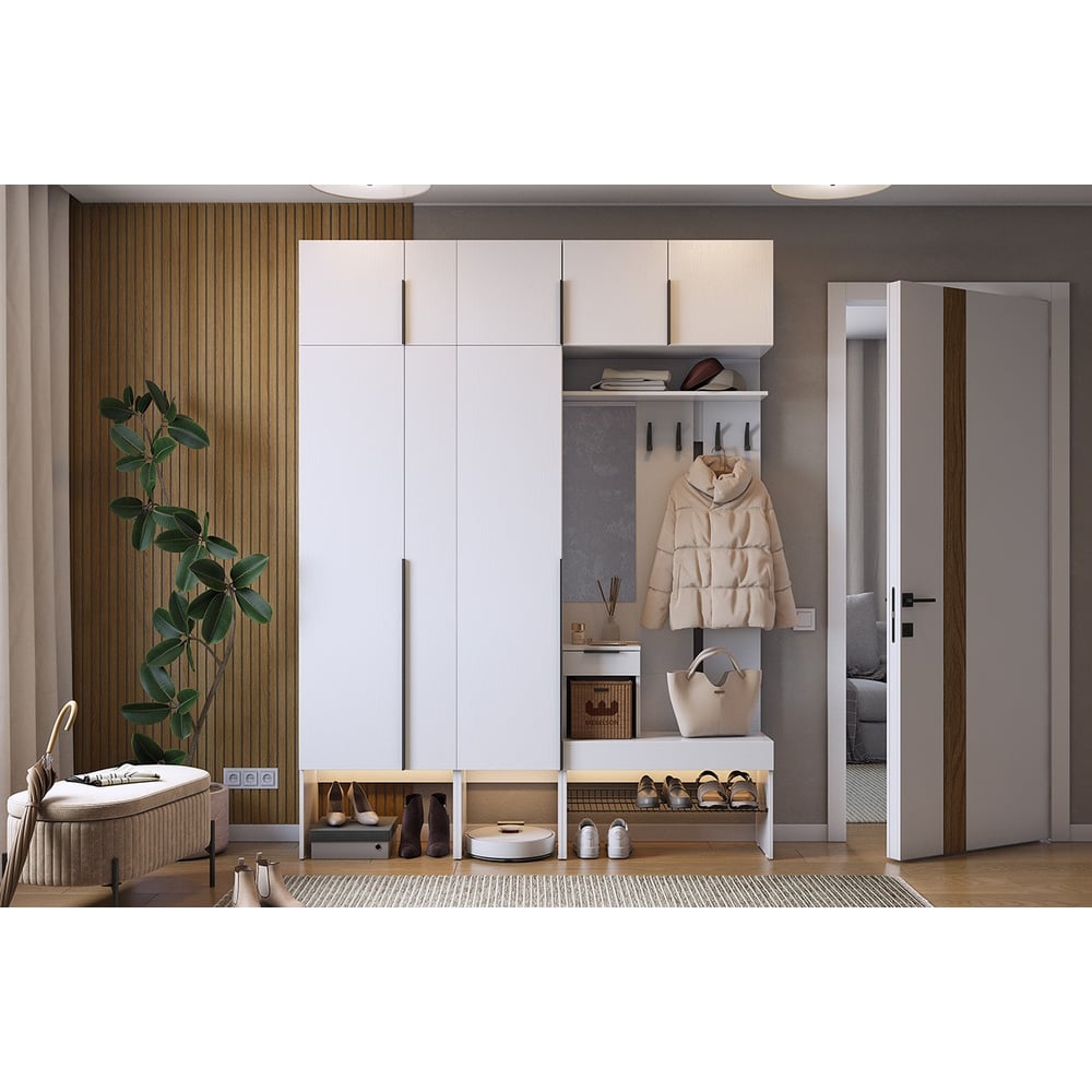 Изображение товара Прихожая ИП Щербаков А.Н. Баско К9 белое дерево