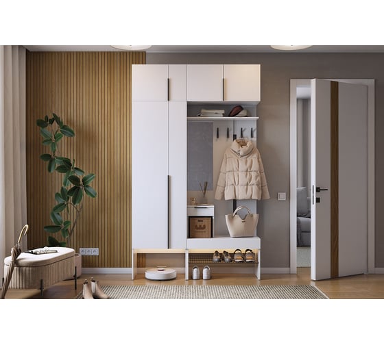 Изображение товара Прихожая ИП Щербаков А.Н. Баско К6 (белое дерево) ПК06Баско.2552