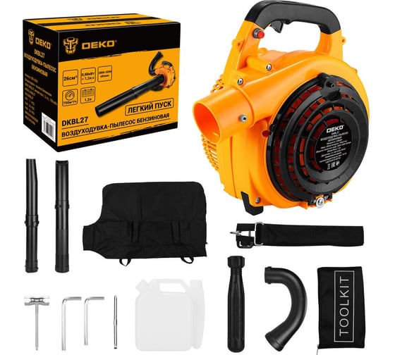 Изображение товара Воздуходувка - пылесос бензиновая DEKO DKBL27, легкий пуск, 1.2 л.с., 750 м3/ч 083-2003