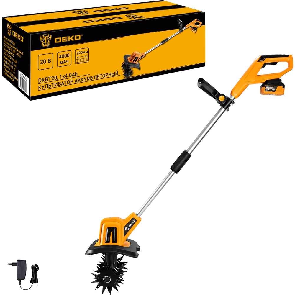Изображение товара Культиватор аккумуляторный DEKO DKET20Li-ion, 20В, 1x4.0Ач 081-1045 Изображение товара Культиватор аккумуляторный DEKO DKET20Li-ion, 20В, 1x4.0Ач 081-1045