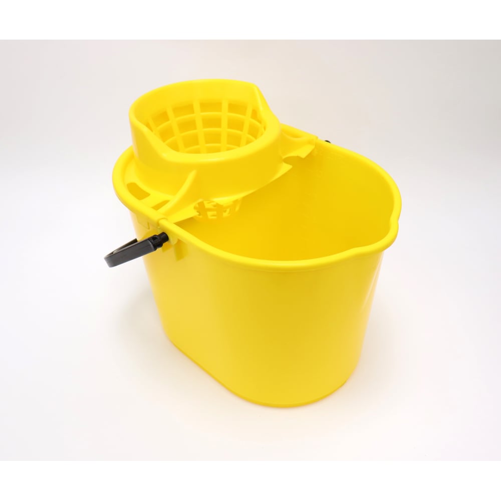 Изображение товара Ведро ACG 12 л с отжимом желтое тяжелое пластиковое с ручкой овальное