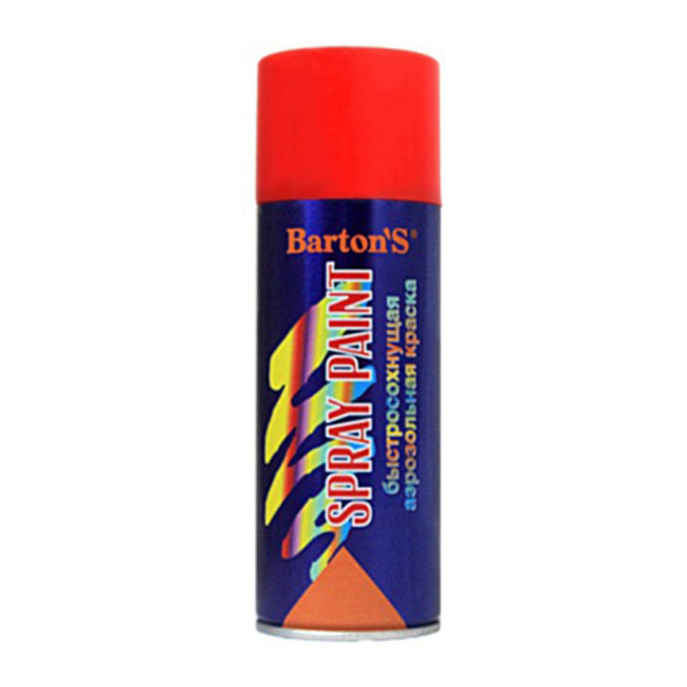 Изображение товара Алкидная аэрозольная краска BARTON'S Spray Paint КРАСНАЯ RAL3020 520мл для внутренней и внешней отд