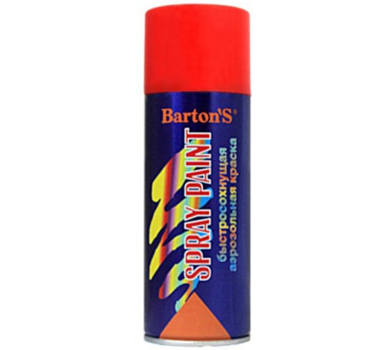 Изображение товара Алкидная аэрозольная краска BARTON'S Spray Paint КРАСНАЯ глянец RAL3020, 520мл BR158