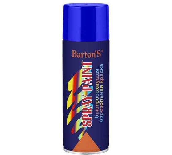 Изображение товара Алкидная аэрозольная краска BARTON'S Spray Paint СИНЯЯ глянец RAL 5010, 520мл BR190