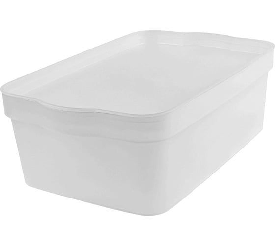Изображение товара Ящик для хранения Blocker 320х221х110 6 л, с крышкой, вкладываемый, матовый кристалл 34270