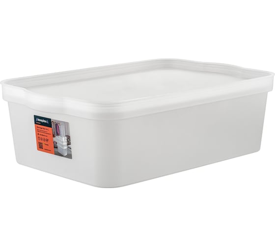 Изображение товара Ящик для хранения Blocker 452х298х140 мм, 14 л, с крышкой, вкладываемый, матовый кристалл 34272