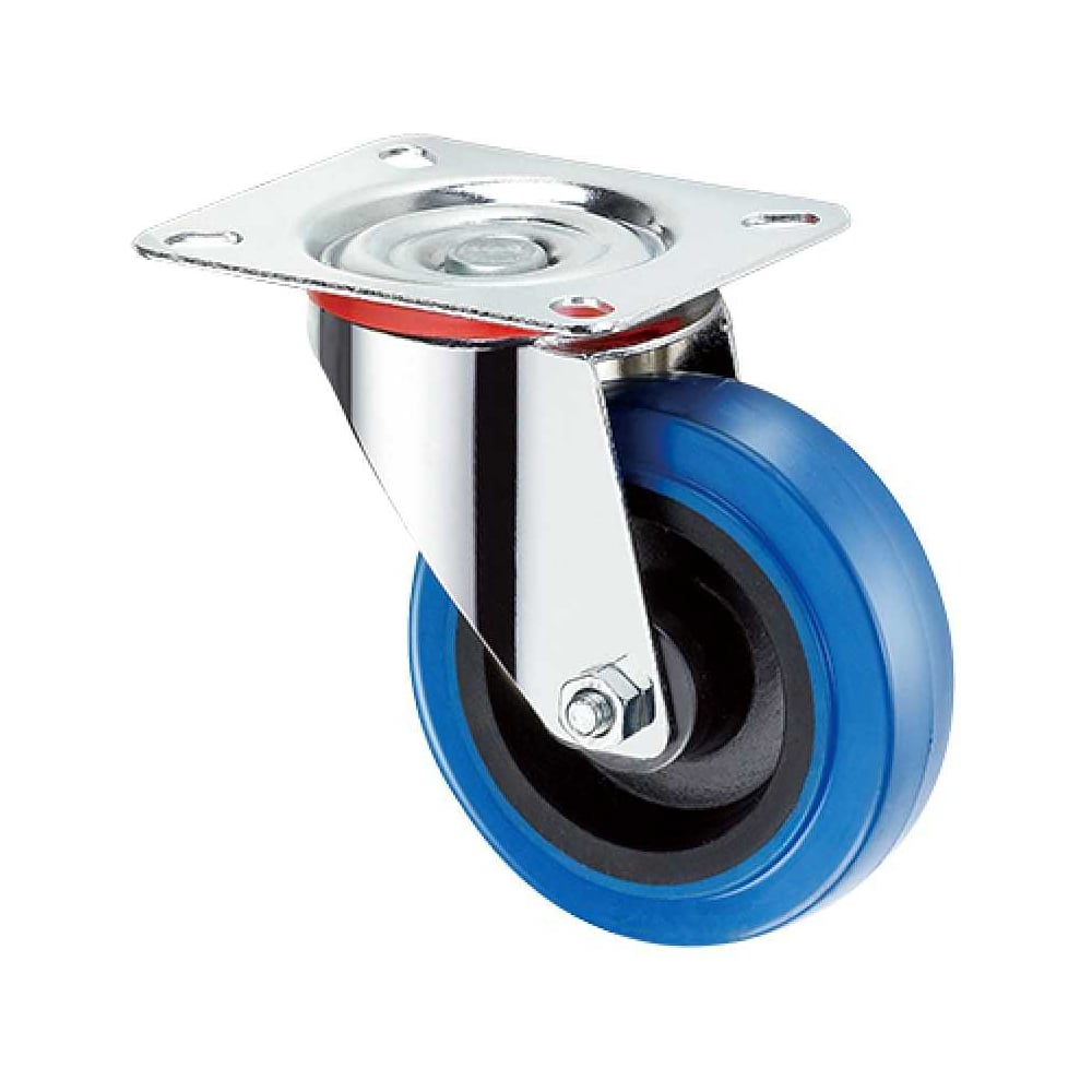 Изображение товара Колесо поворотное TOR SCL 93 80 мм, платформенное крепление, синяя резина 1027236
