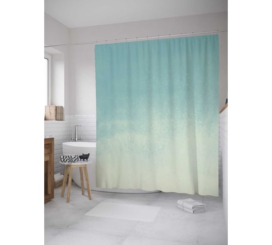 Изображение товара Штора (занавеска) для ванной JoyArty "Небесная гладь" из сатена, 180х200 см с крючками, sc_33407