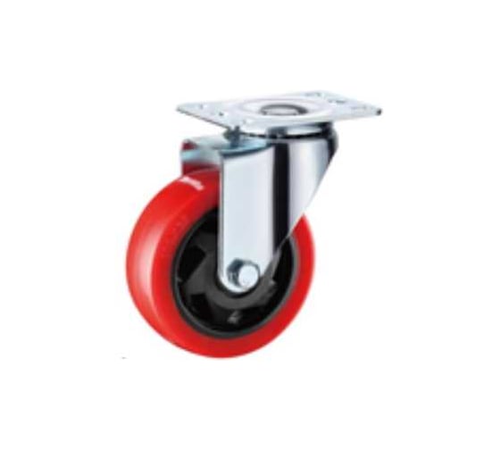 Изображение товара Промышленное полиуретановое колесо TOR SCM 55 125 мм, поворотное, площадка, втулка скольжения, увеличенная площадка 1047734