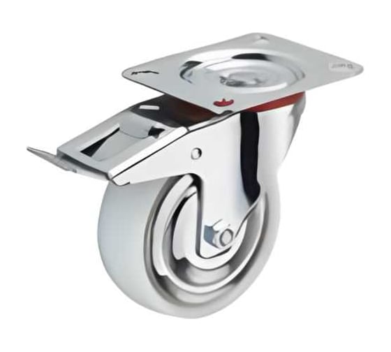 Изображение товара Полиэтиленовое колесо TOR SCppb 55 125 мм, площадка, поворотное, тормоз 1041610