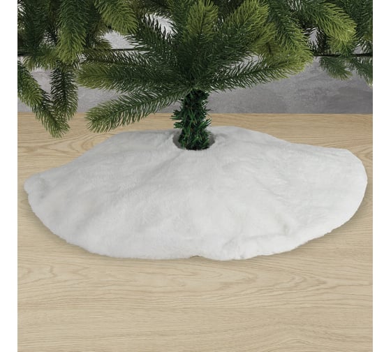 Изображение товара Новогодний коврик под елку Золотая сказка белый, 60 см, полиэстер, подвес 592157
