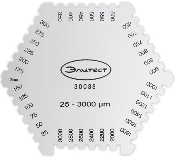 Изображение товара Толщиномер-гребенка неотвердевшего слоя краски Элитест 25 - 3000 мкм 00154125