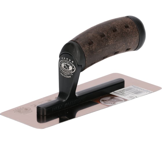 Изображение товара Гладилка Olejnik нерж. венецианская 200х70х80х0,65мм ручка кожа vintage 126520-MHLS 57133