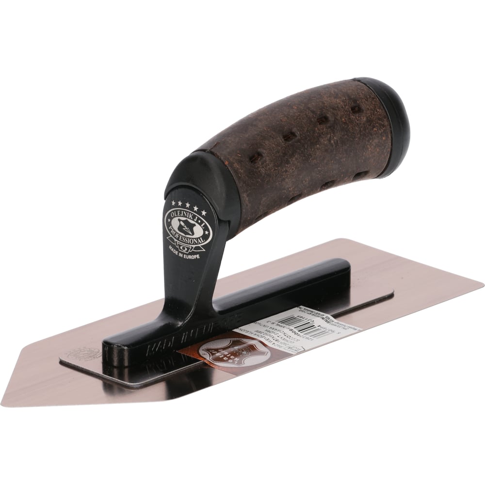 Изображение товара Гладилка Olejnik нержавеющая сталь с кожаной ручкой профессиональная
