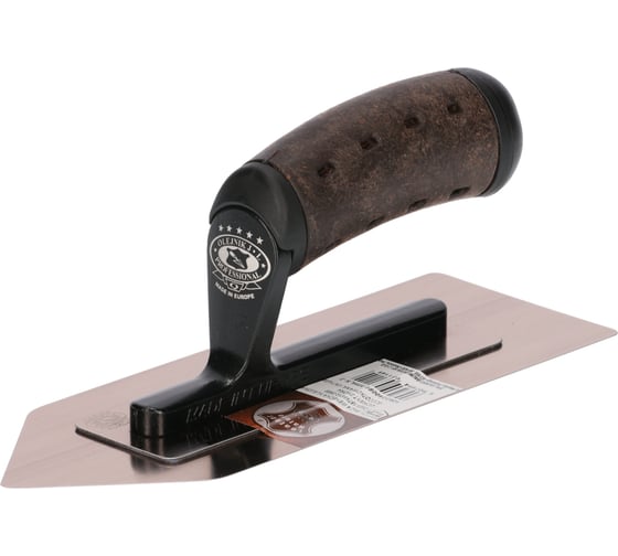 Изображение товара Гладилка Olejnik нерж. венецианская форма Утюг 240х86х0,3мм ручка кожа vintage 1263240086-MHLS-3 57131