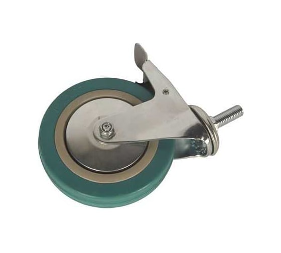 Изображение товара Аппаратное колесо с тормозом TOR SCtgb 55 125 мм, болт - 12, поворотное, подш. скольжения 1043000