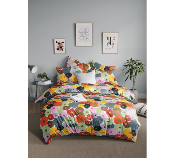 Изображение товара Комплект постельного белья Guten Morgen бязь, рис.1179, Murreva 2 спальный Макси с наволочкой, 50x70 см GMБ-1179-175-220-50