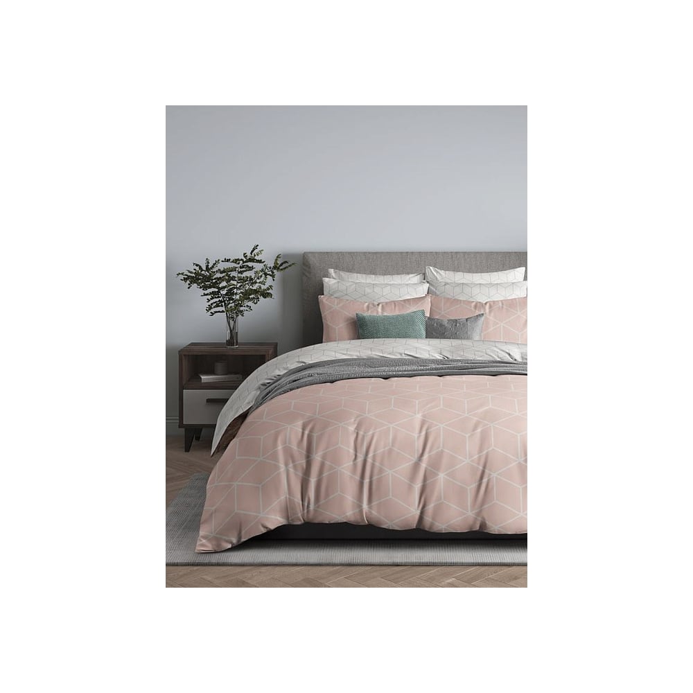 Изображение товара Комплект постельного белья Guten Morgen Lounge Pink 1.5 спальный бязь геометрия