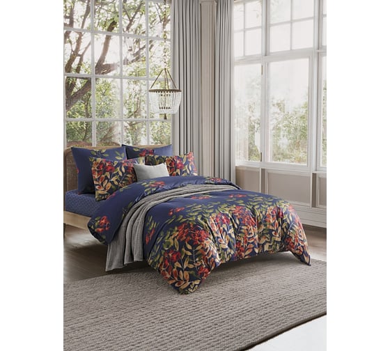 Изображение товара Комплект постельного белья Guten Morgen поплин, Амелия рис. 1153 2 спальный с наволочкой, 70x70 см ПБ-1153П-175-180-70