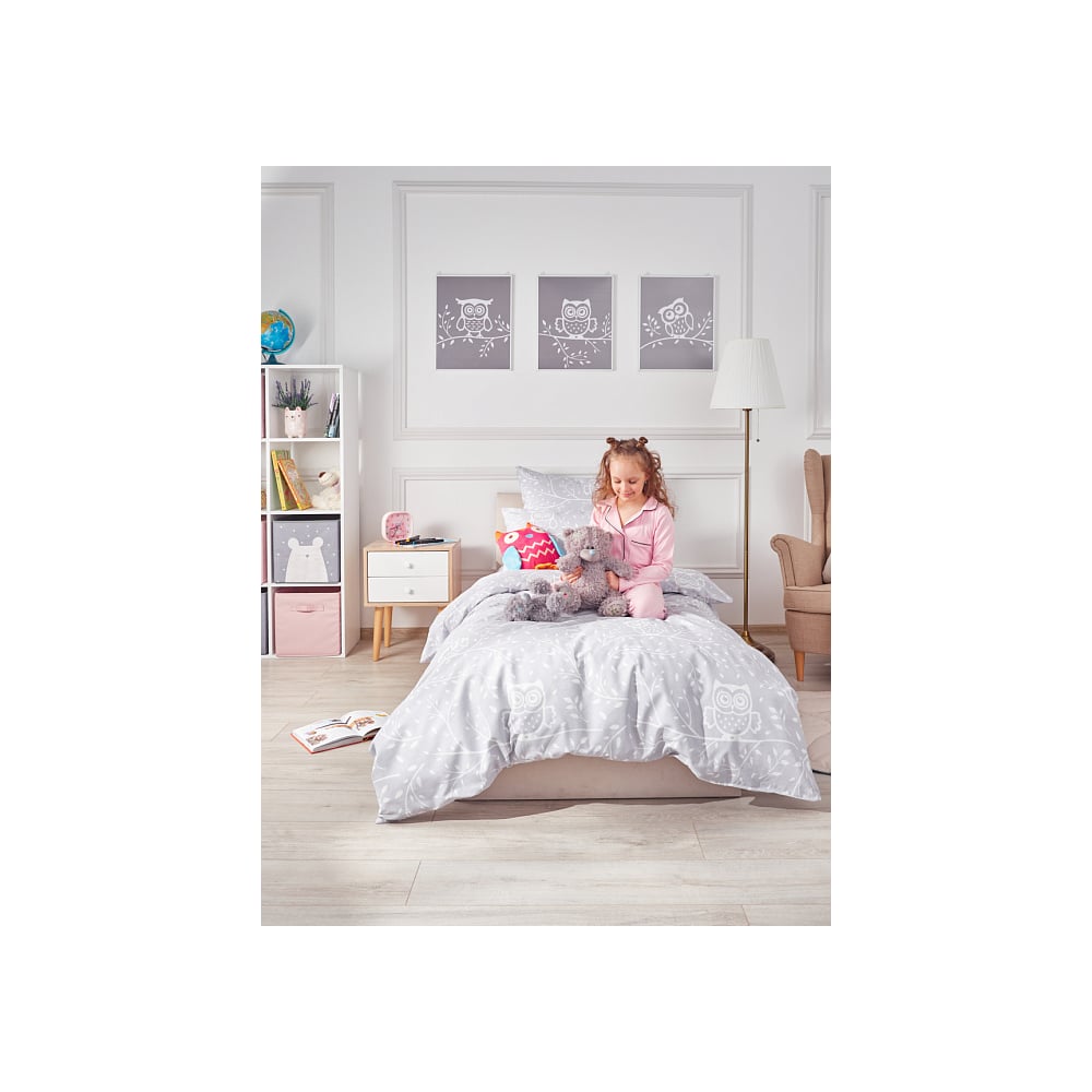 Изображение товара Комплект постельного белья Guten Morgen бязь с принтом совы 1.5 спальный