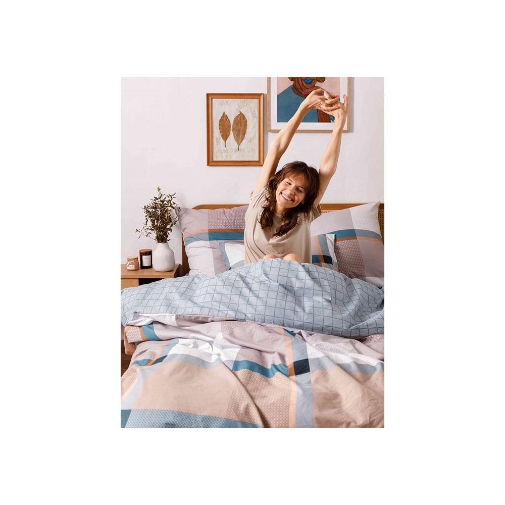 Изображение товара Комплект постельного белья Guten Morgen поплин, 1.5 спальное, геометрия, наволочки 70х70 см