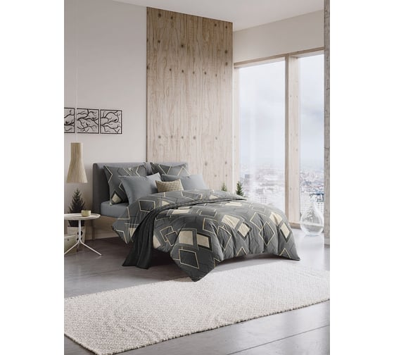 Изображение товара Комплект постельного белья Guten Morgen поплин, рис.1127, Rhomb Евро, с наволочкой, 70x70 см СП-1127-200-240-70