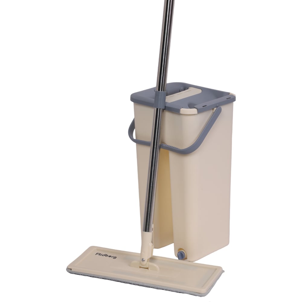 Изображение товара Швабра и ведро Ridberg Scrape Mop Большая Белая с 4 тряпками для уборки дома