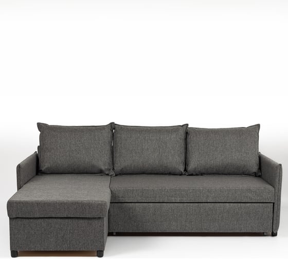 Изображение товара Угловой диван-кровать Divan24 Марсель, темно-серый, рогожка, с подлокотниками, дельфин, двуспальный 77400238