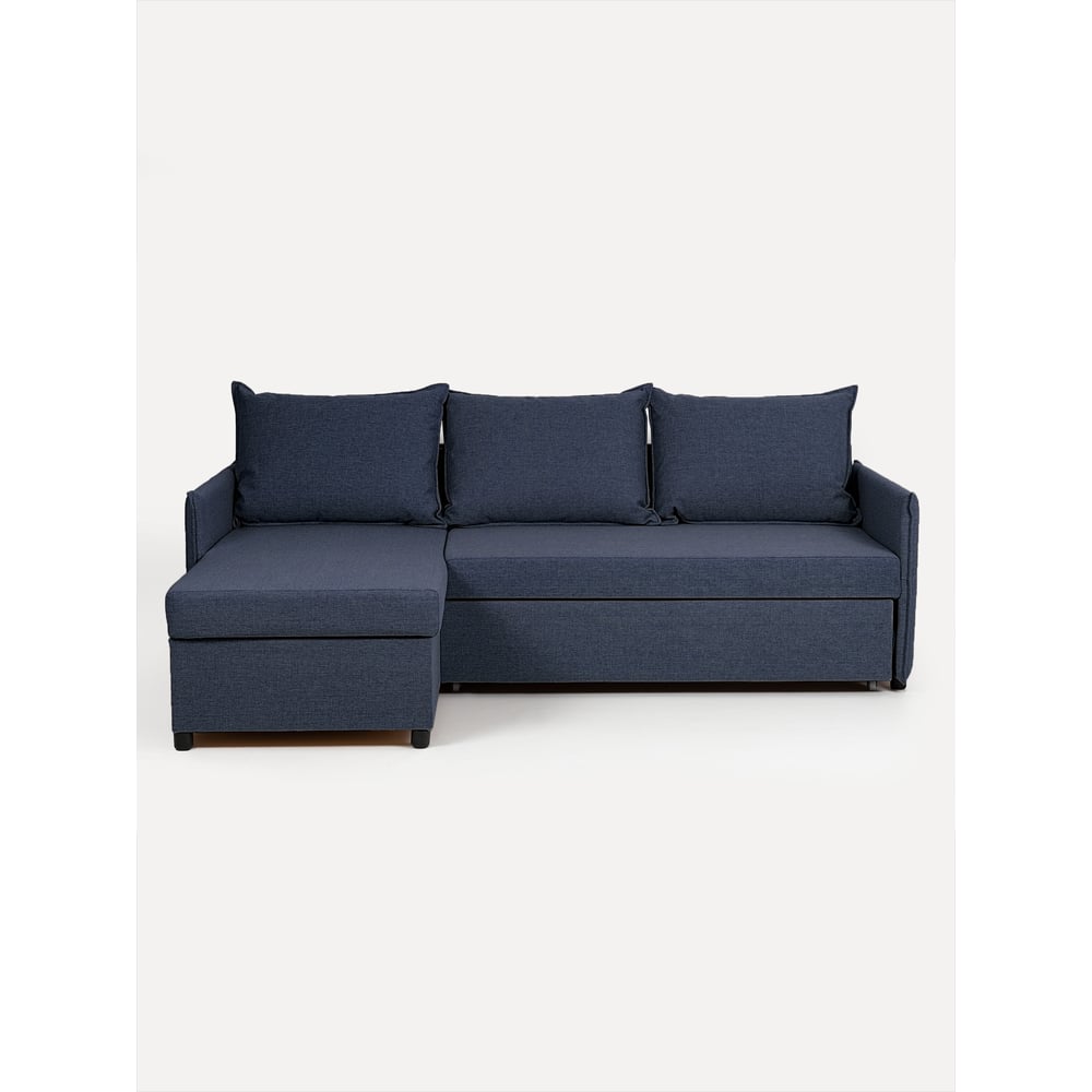 Изображение товара Угловой диван-кровать Divan24 Марсель синий рогожка дельфин современный стиль