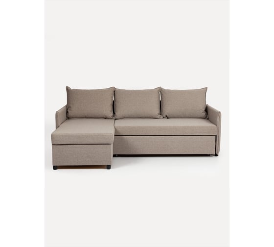 Изображение товара Угловой диван-кровать Divan24 Марсель, бежевый, рогожка, с подлокотниками, раскладной, дельфин, двуспальный 70300351