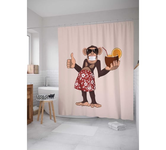 Изображение товара Штора (занавеска) для ванной JoyArty "Умение отдохнуть" из сатена, 180х200 см sc_378533