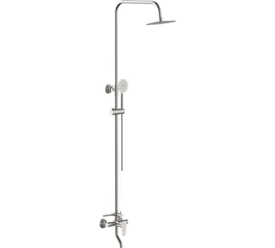 Изображение товара Душевая система Gota Rocio 3-х функц. со смесителем и изливом (компл.с шлангом и душ. лейкой) нерж.сталь 635310 1/4 635310-GOTA