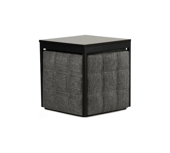 Изображение товара Пуф Divan24 трансформер 6 в 1 рогожка серый, табуреты и стол, пуфик для дома 77400219