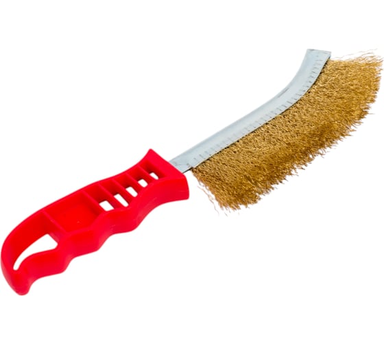 Изображение товара Проволочная латунная щетка Orientcraft 260x140 мм, ручка из пластика 600.17
