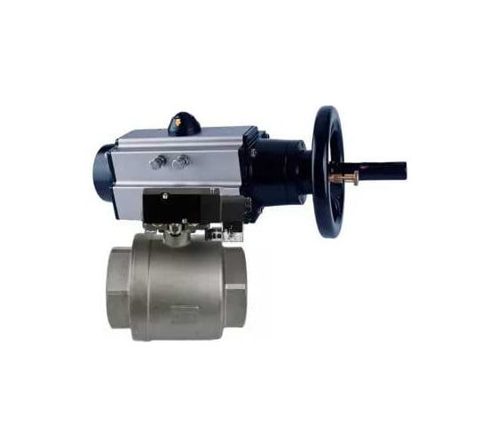 Изображение товара Кран шаровой DN.ru КШМП.316.230-ISO Ду80 Ру40 с пневмоприводом, пневмораспределителем D160-24323