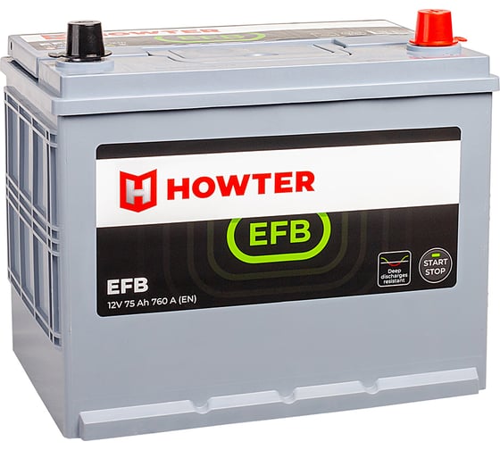 Изображение товара Аккумулятор Howter EFB 75R 760A 264x175x225 463178