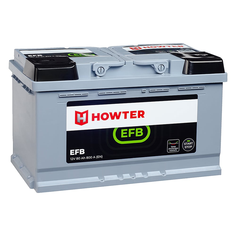 Изображение товара Аккумулятор Howter EFB 80R 12V 80Ач 800A 315x175x190 мм