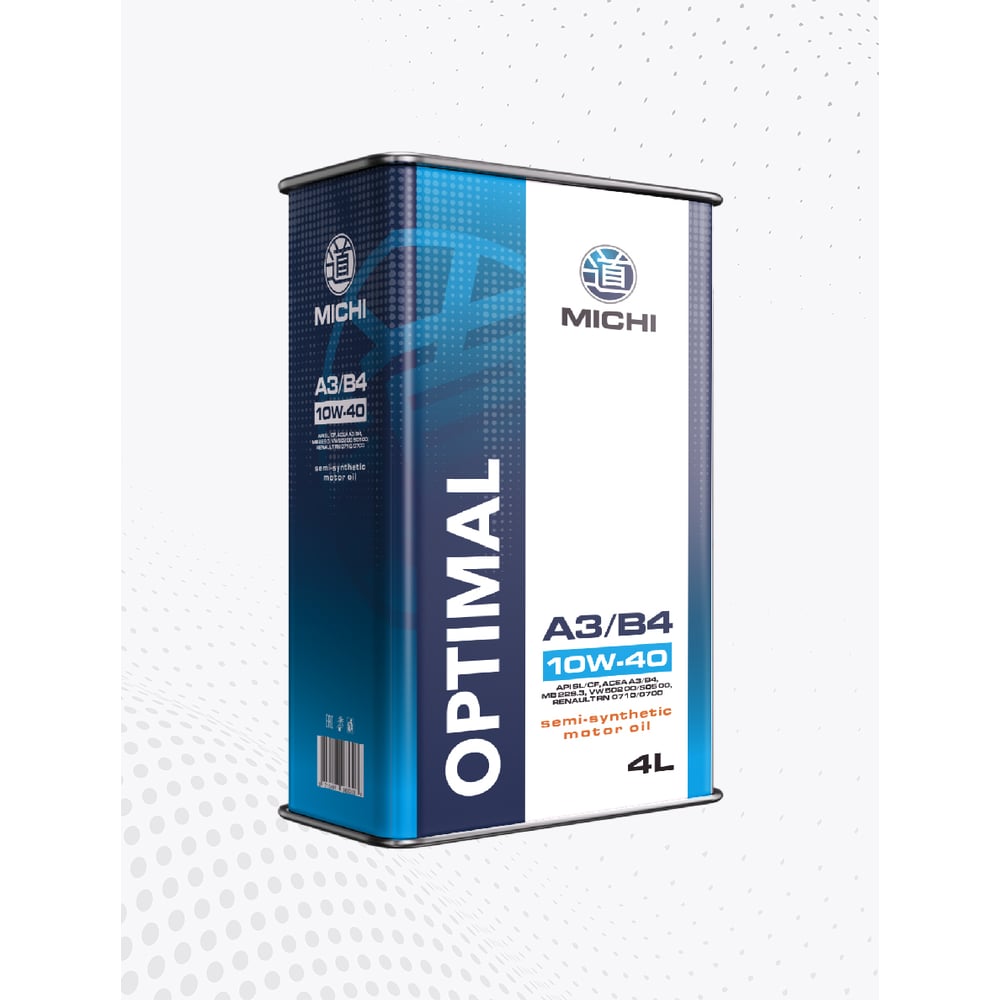 Изображение товара Моторное масло Michi OPTIMAL 10W-40 А3/B4 4л полусинтетика для легковых и грузовых