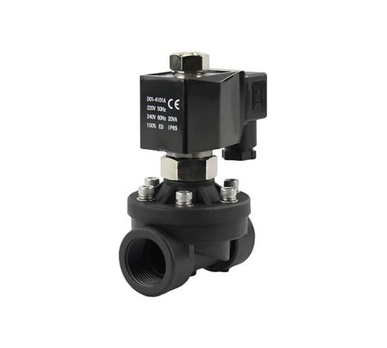 Изображение товара Клапан электромагнитный DN.ru VS2W-503E-NC Ду15 Ру6 пластик, прямого действия, 24В AC D130-04241