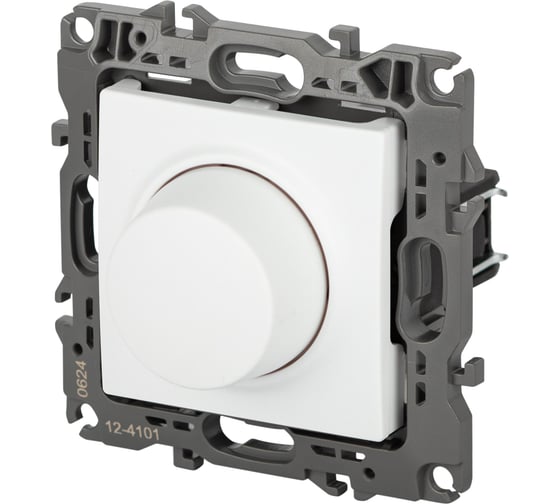 Изображение товара Светорегулятор поворотно-нажимной ЭРА Серия 12 12410101М 400ВА 230В, белый матовый Б0065670