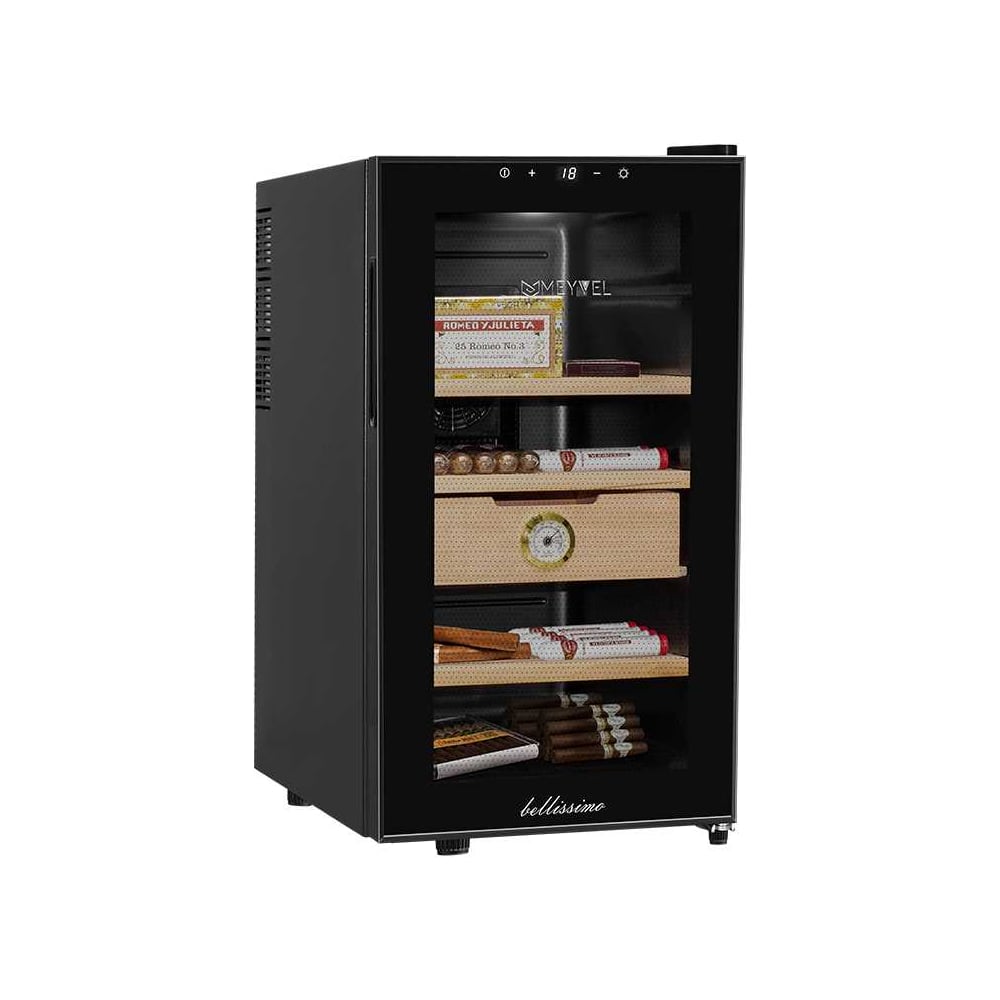 Изображение товара Хьюмидор MEYVEL MC-48BT 980159 переносной черный из стали и кедра