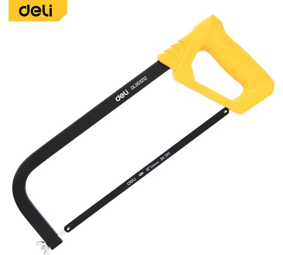 Изображение товара Ножовка по металлу, дереву, пластику DELI 300мм DL353212 (пильное полотно из стали 65Mn, пластиковая ручка) 150916