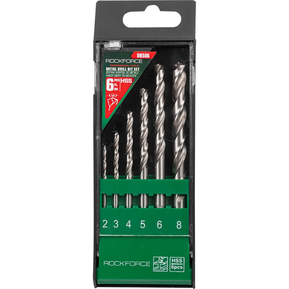 Изображение товара Набор сверл по металлу Rockforce RF-DBS06 6 шт для точного сверления металлов