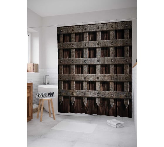 Изображение товара Штора (занавеска) для ванной JoyArty "Королевские врата" из сатена, 180х200 см с крючками, sc_9484