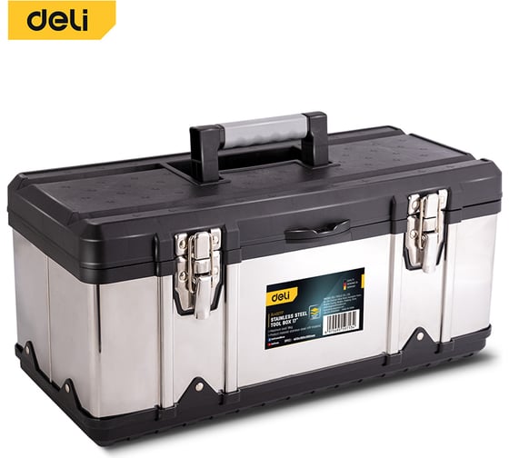 Изображение товара Ящик для инструментов DELI 400х180х180мм DL432717 (пластик и нержавеющая сталь) 132462